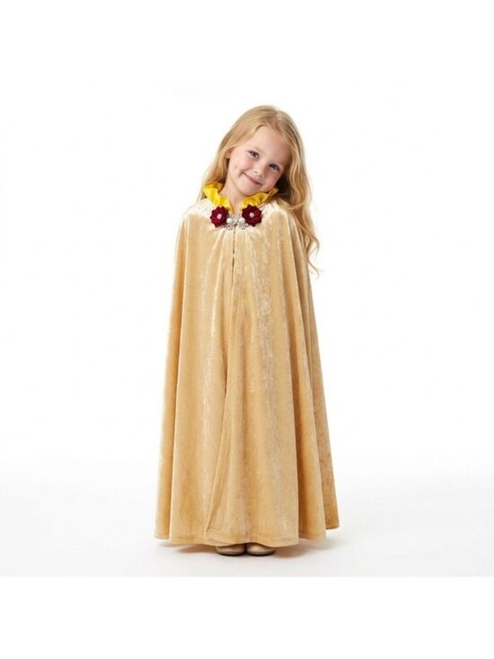 Other - Girls Belle Inspired Gold Velvet Princess Cape Costume (Size 6)